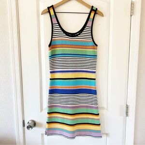 ROXY Stripped Knit Midi Dress Rainbow Vacation